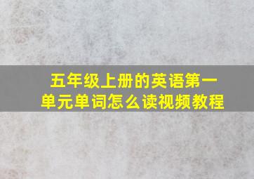 五年级上册的英语第一单元单词怎么读视频教程