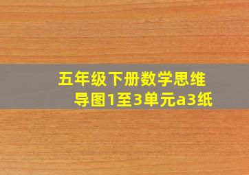 五年级下册数学思维导图1至3单元a3纸