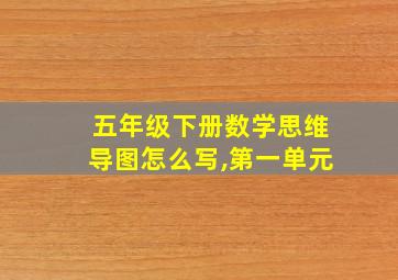 五年级下册数学思维导图怎么写,第一单元