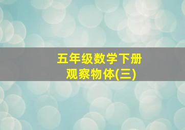 五年级数学下册观察物体(三)