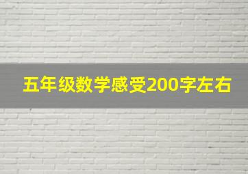 五年级数学感受200字左右