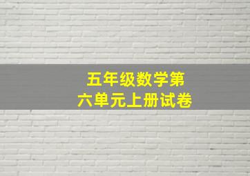 五年级数学第六单元上册试卷