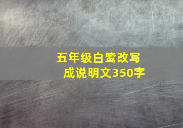 五年级白鹭改写成说明文350字