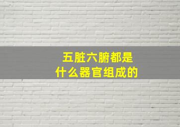 五脏六腑都是什么器官组成的