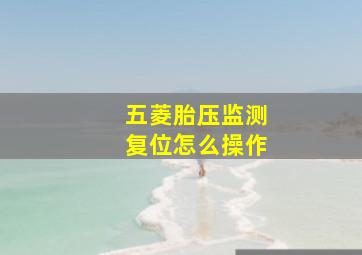 五菱胎压监测复位怎么操作