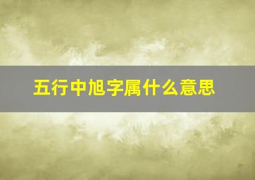 五行中旭字属什么意思