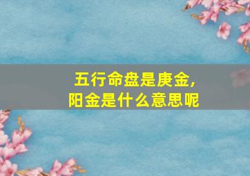 五行命盘是庚金,阳金是什么意思呢