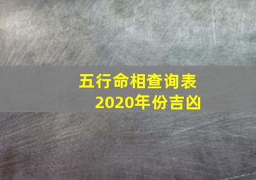 五行命相查询表2020年份吉凶