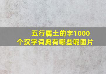 五行属土的字1000个汉字词典有哪些呢图片