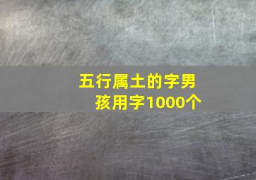 五行属土的字男孩用字1000个