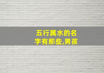 五行属水的名字有那些,男孩