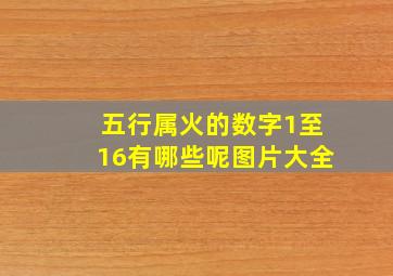 五行属火的数字1至16有哪些呢图片大全