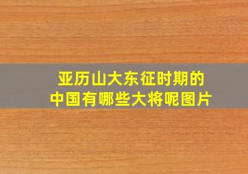 亚历山大东征时期的中国有哪些大将呢图片