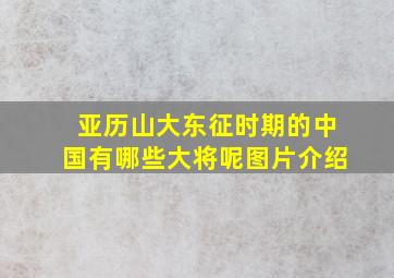 亚历山大东征时期的中国有哪些大将呢图片介绍