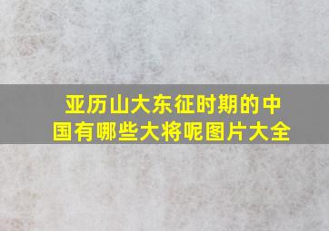 亚历山大东征时期的中国有哪些大将呢图片大全