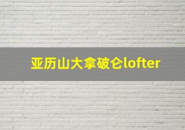 亚历山大拿破仑lofter