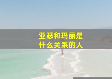 亚瑟和玛丽是什么关系的人