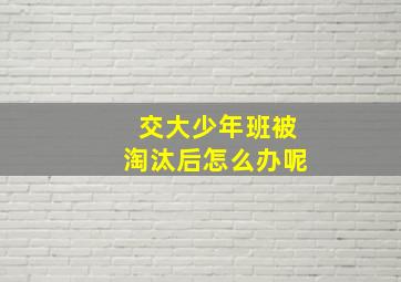 交大少年班被淘汰后怎么办呢