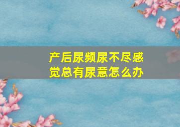 产后尿频尿不尽感觉总有尿意怎么办