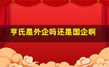 亨氏是外企吗还是国企啊