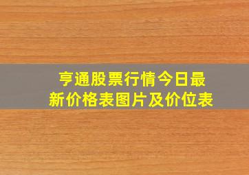 亨通股票行情今日最新价格表图片及价位表