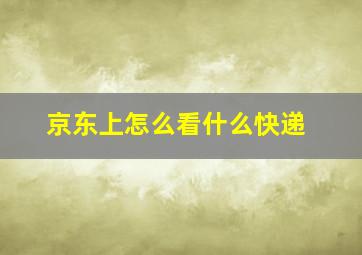 京东上怎么看什么快递