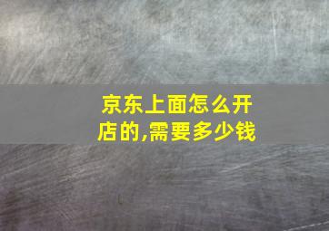 京东上面怎么开店的,需要多少钱