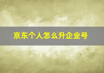 京东个人怎么升企业号