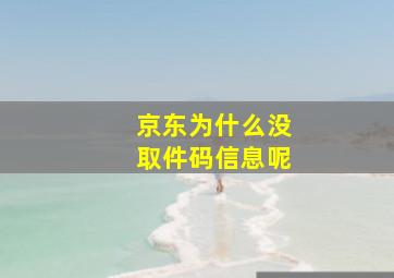 京东为什么没取件码信息呢