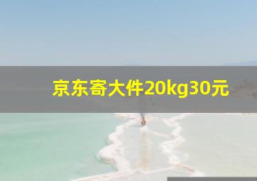 京东寄大件20kg30元