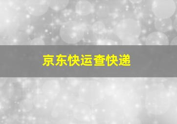 京东快运查快递