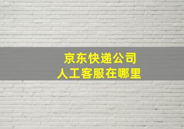 京东快递公司人工客服在哪里