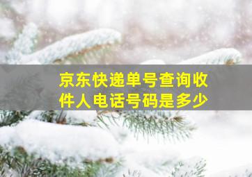 京东快递单号查询收件人电话号码是多少