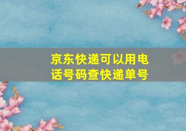 京东快递可以用电话号码查快递单号