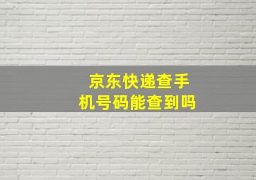 京东快递查手机号码能查到吗