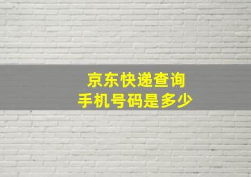 京东快递查询手机号码是多少