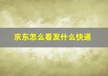 京东怎么看发什么快递