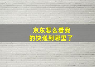 京东怎么看我的快递到哪里了