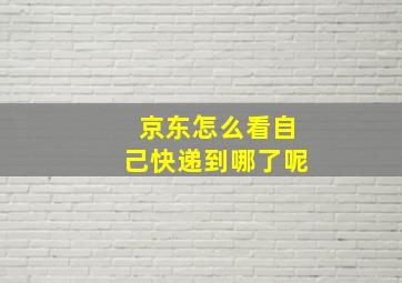 京东怎么看自己快递到哪了呢