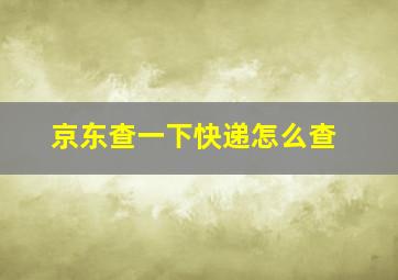 京东查一下快递怎么查