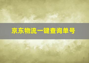 京东物流一键查询单号