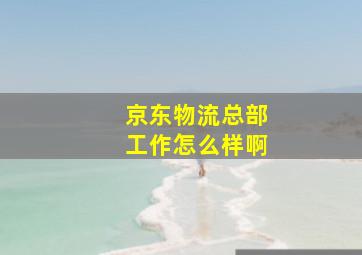 京东物流总部工作怎么样啊