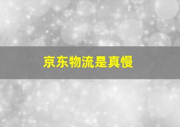 京东物流是真慢