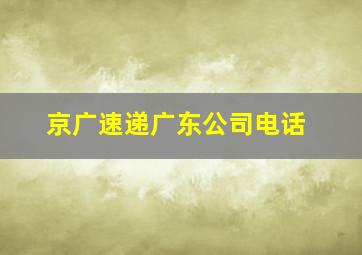 京广速递广东公司电话