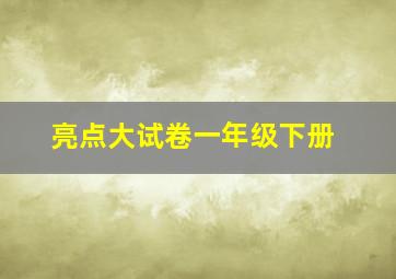 亮点大试卷一年级下册