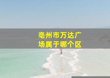 亳州市万达广场属于哪个区