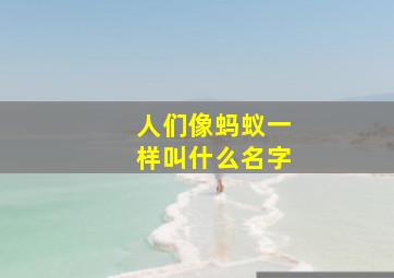 人们像蚂蚁一样叫什么名字