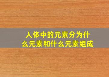 人体中的元素分为什么元素和什么元素组成