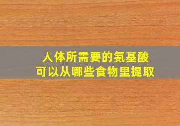 人体所需要的氨基酸可以从哪些食物里提取