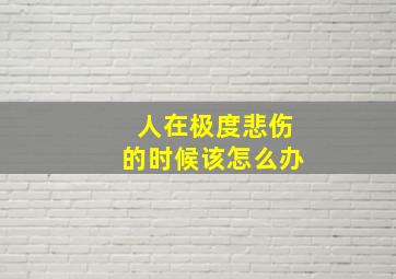 人在极度悲伤的时候该怎么办